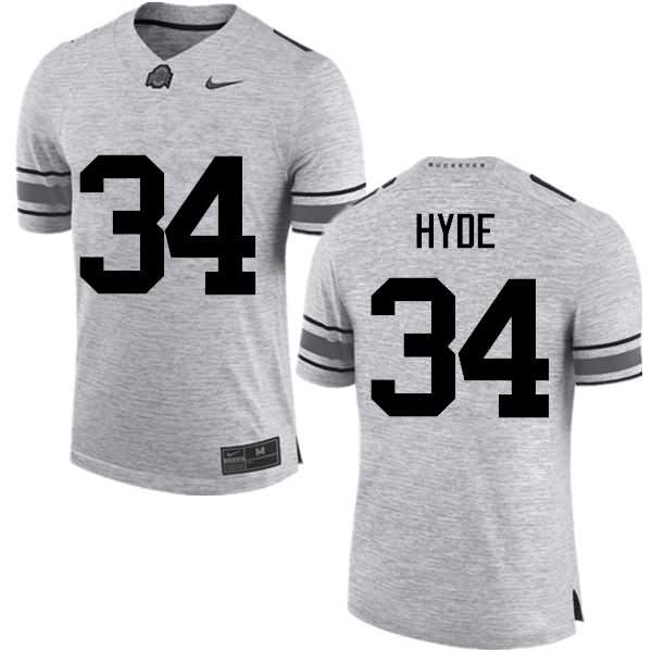 Men's Nike Ohio State Buckeyes Carlos Hyde #34 Gray College Football Jersey Restock CUC12Q8Y
