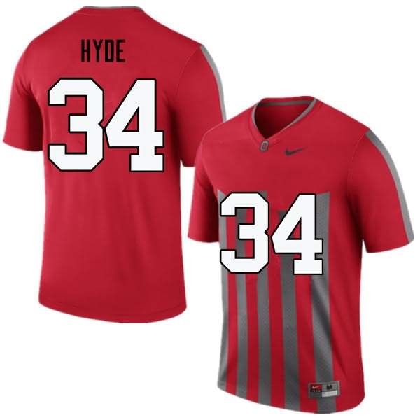 Men's Nike Ohio State Buckeyes Carlos Hyde #34 Throwback College Football Jersey On Sale QGA86Q8G