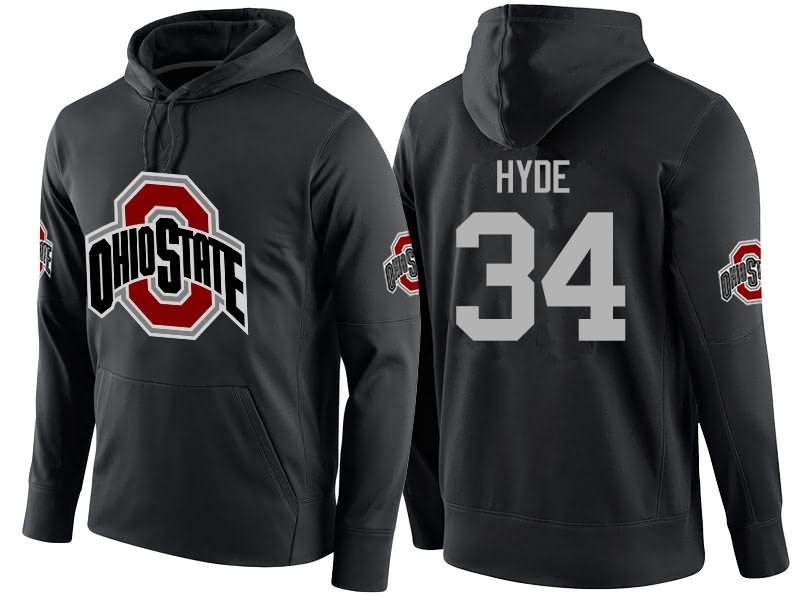 Men's Nike Ohio State Buckeyes Carlos Hyde #34 College Name-Number Football Hoodie Athletic XZN50Q3T