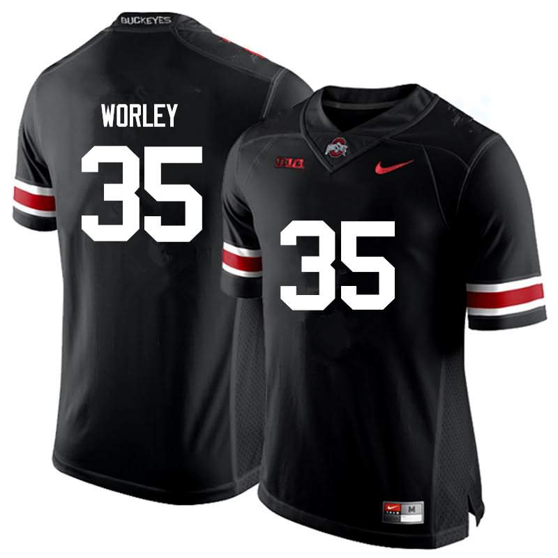 Men's Nike Ohio State Buckeyes Chris Worley #35 Black College Football Jersey Sport ZRV77Q4V
