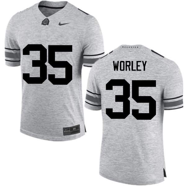 Men's Nike Ohio State Buckeyes Chris Worley #35 Gray College Football Jersey Online IMO45Q1G