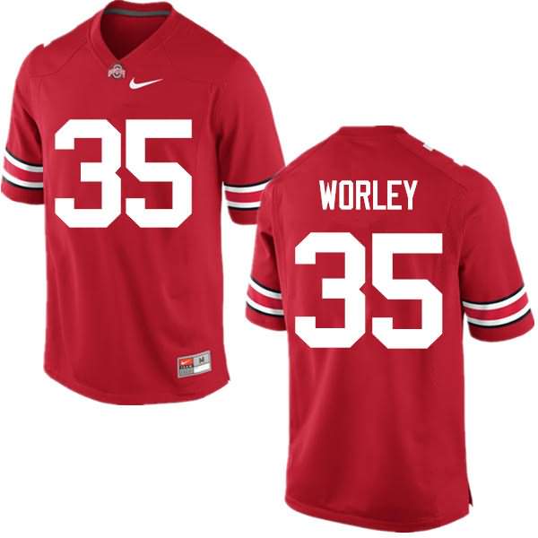 Men's Nike Ohio State Buckeyes Chris Worley #35 Red College Football Jersey Official WIZ82Q1G
