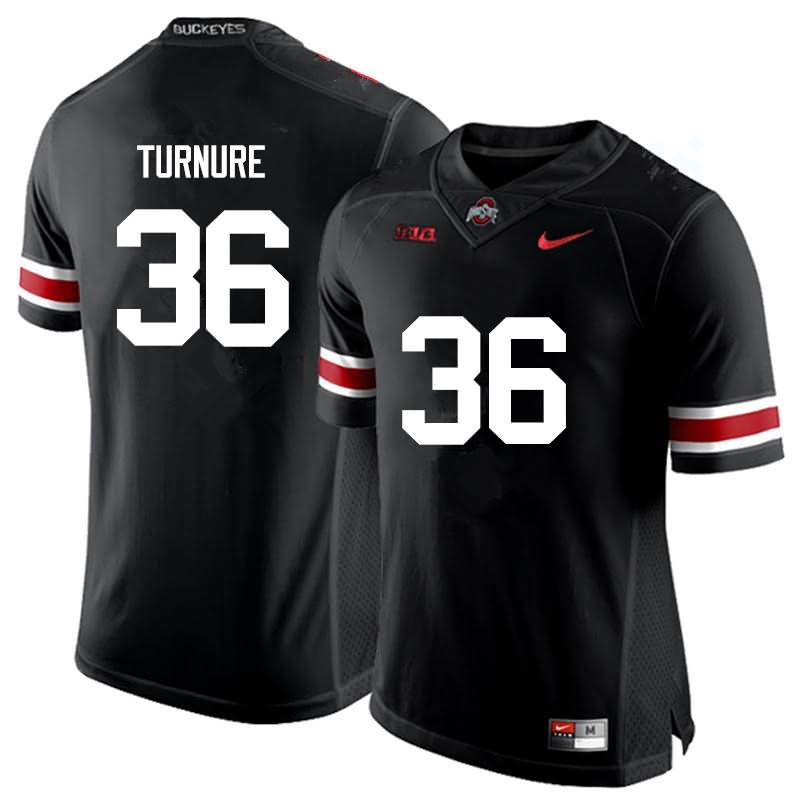 Men's Nike Ohio State Buckeyes Zach Turnure #36 Black College Football Jersey August BWD46Q4H