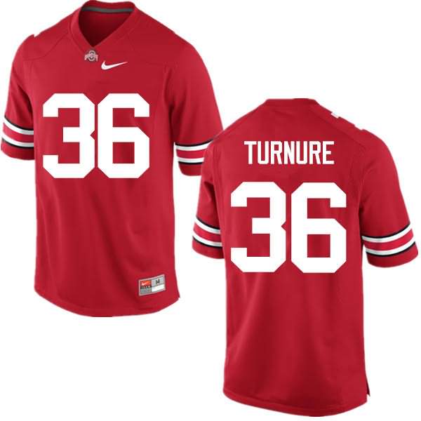 Men's Nike Ohio State Buckeyes Zach Turnure #36 Red College Football Jersey Top Quality QZV45Q5I