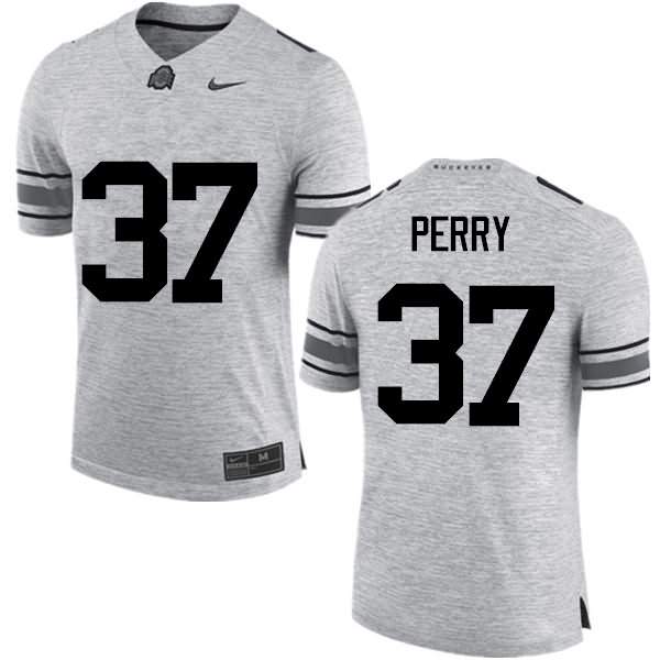 Men's Nike Ohio State Buckeyes Joshua Perry #37 Gray College Football Jersey Winter PNM75Q8I