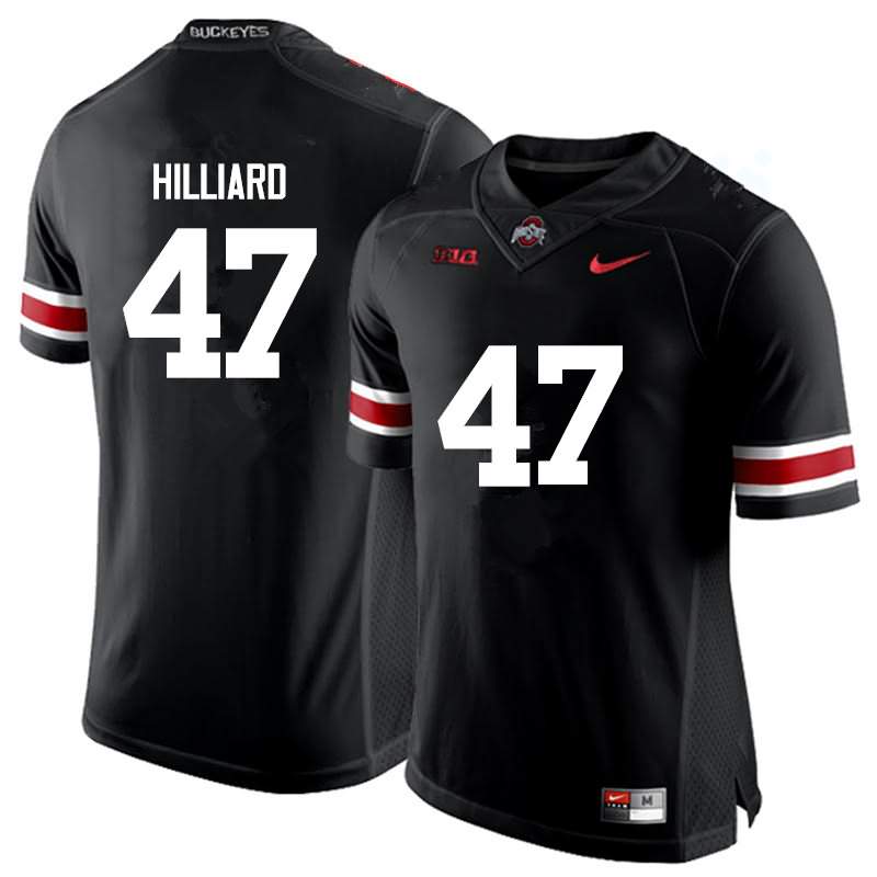 Men's Nike Ohio State Buckeyes Justin Hilliard #47 Black College Football Jersey New Release HQT62Q7K