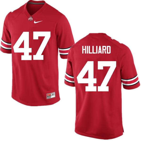 Men's Nike Ohio State Buckeyes Justin Hilliard #47 Red College Football Jersey Authentic CDR23Q7Y