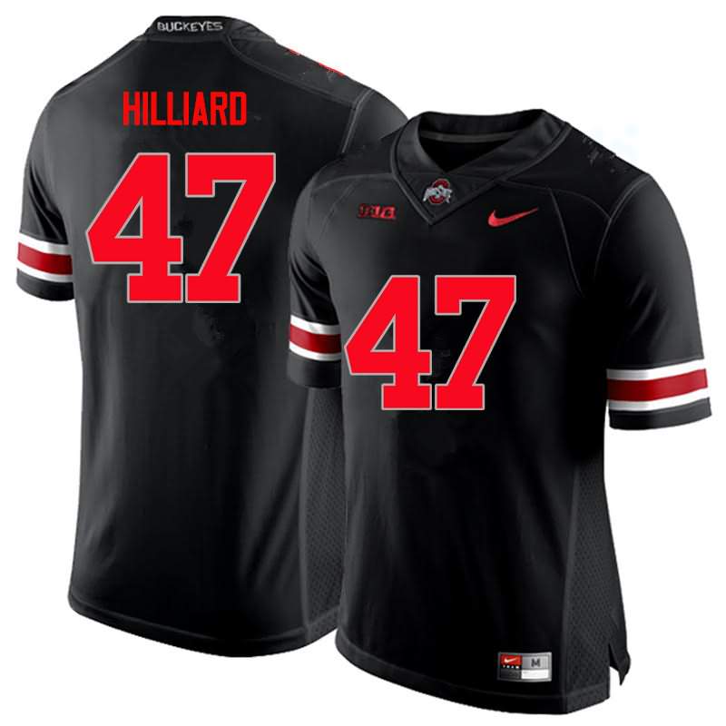 Men's Nike Ohio State Buckeyes Justin Hilliard #47 Black College Limited Football Jersey Real XBO12Q3D