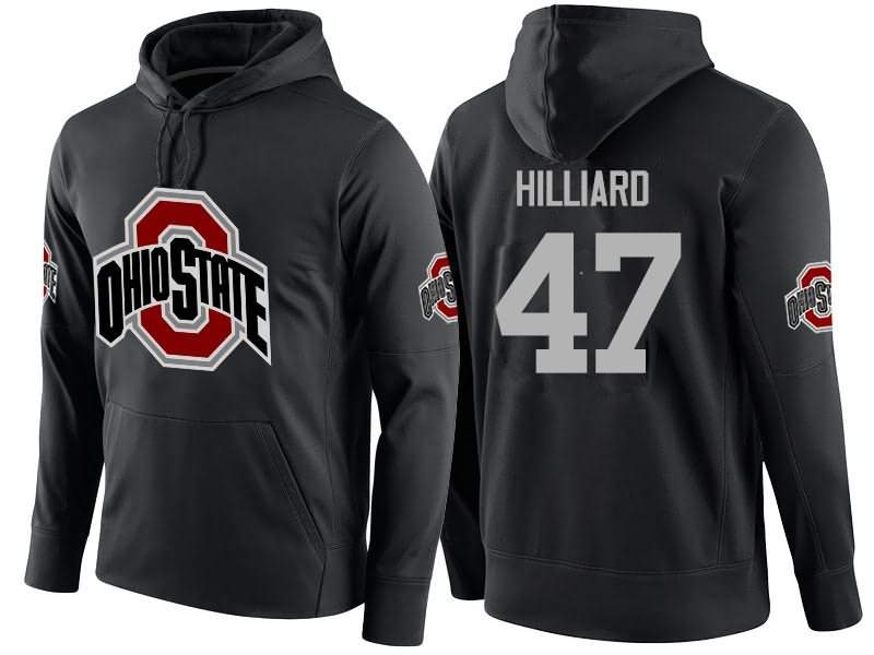 Men's Nike Ohio State Buckeyes Justin Hilliard #47 College Name-Number Football Hoodie New Arrival MZQ44Q3W