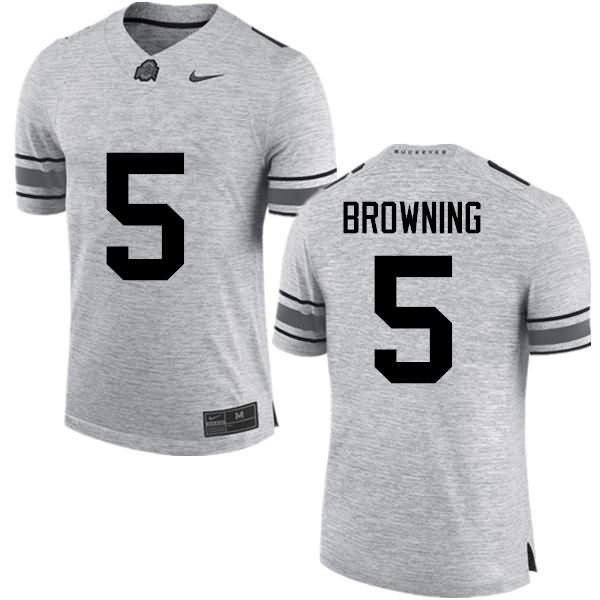 Men's Nike Ohio State Buckeyes Baron Browning #5 Gray College Football Jersey Limited IDH24Q2U