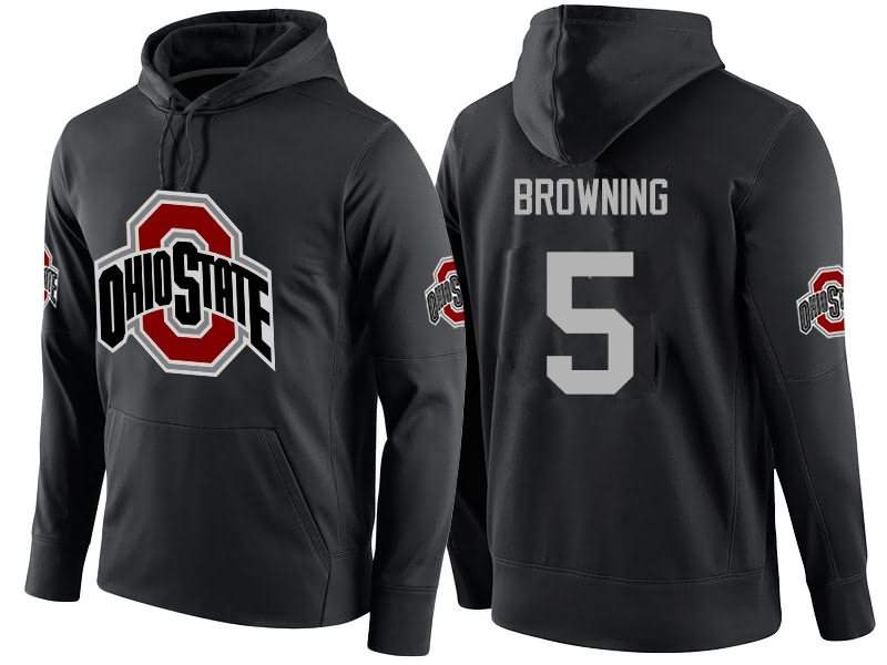 Men's Nike Ohio State Buckeyes Baron Browning #5 College Name-Number Football Hoodie Check Out PFY01Q5I