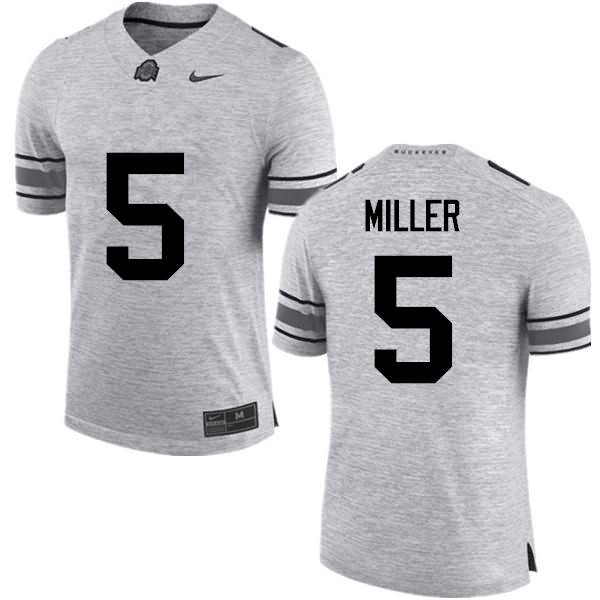 Men's Nike Ohio State Buckeyes Braxton Miller #5 Gray College Football Jersey Breathable TOK52Q8W