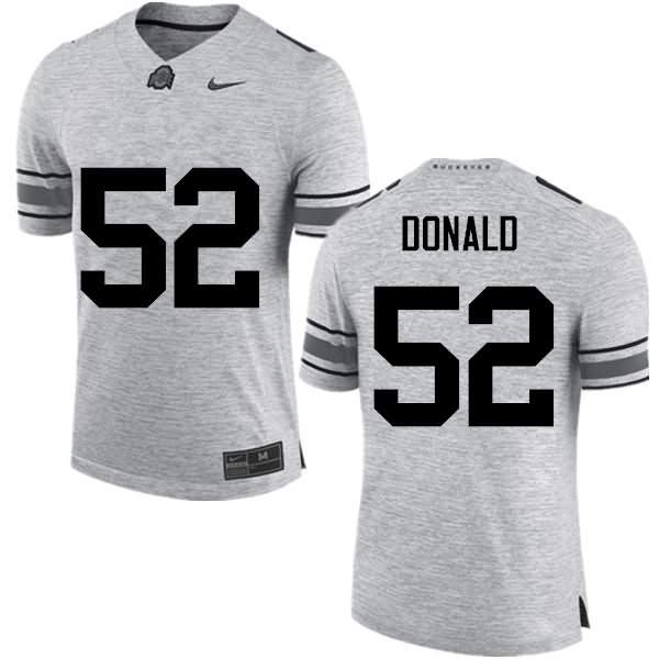 Men's Nike Ohio State Buckeyes Noah Donald #52 Gray College Football Jersey Ventilation CBC65Q8N