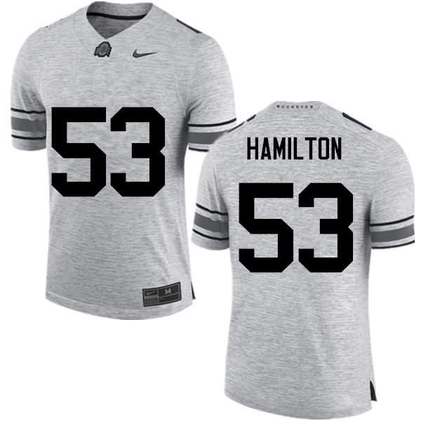 Men's Nike Ohio State Buckeyes Davon Hamilton #53 Gray College Football Jersey Discount UQZ55Q8E