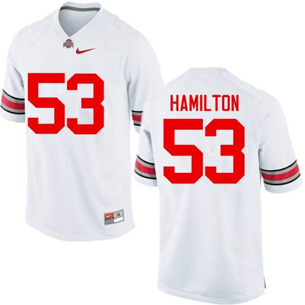 Men's Nike Ohio State Buckeyes Davon Hamilton #53 White College Football Jersey Copuon EDW46Q8W