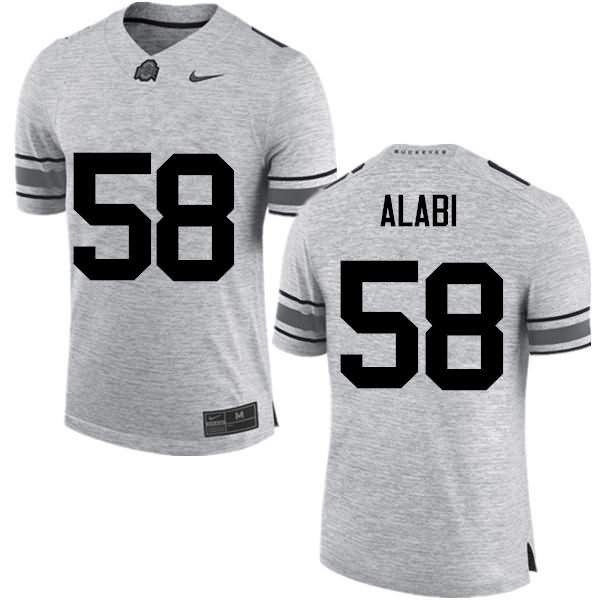 Men's Nike Ohio State Buckeyes Joshua Alabi #58 Gray College Football Jersey Hot PAO21Q4K