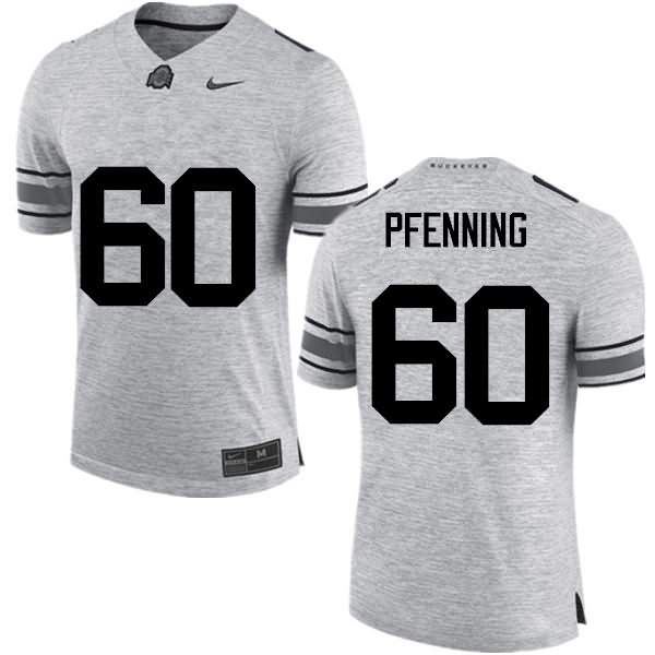 Men's Nike Ohio State Buckeyes Blake Pfenning #60 Gray College Football Jersey Super Deals QIK66Q8Z