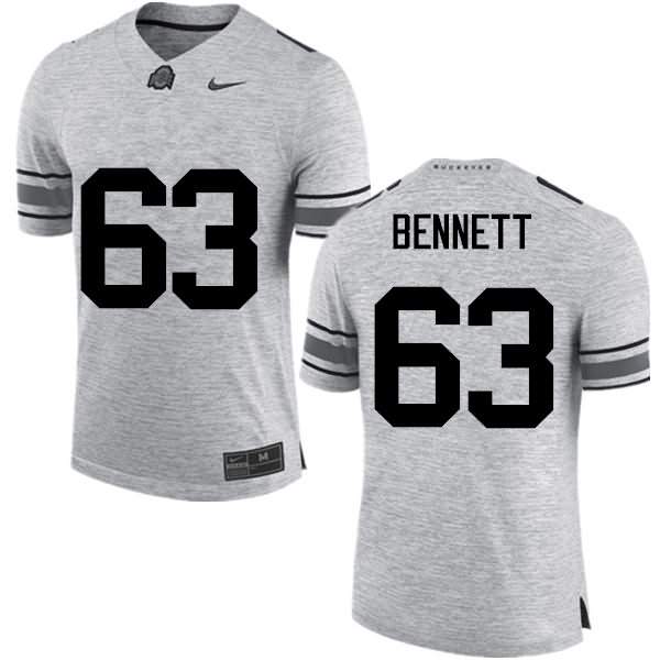 Men's Nike Ohio State Buckeyes Michael Bennett #63 Gray College Football Jersey Discount HUO44Q7K