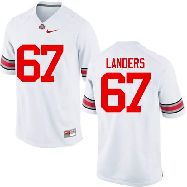 Men's Nike Ohio State Buckeyes Robert Landers #67 White College Football Jersey April EYO34Q2P