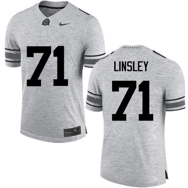 Men's Nike Ohio State Buckeyes Corey Linsley #71 Gray College Football Jersey Sport WII68Q2D