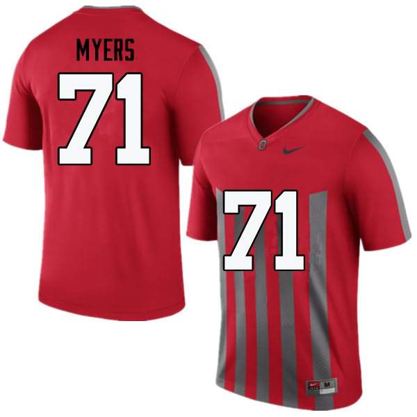 Men's Nike Ohio State Buckeyes Josh Myers #71 Throwback College Football Jersey Winter TOA12Q3N