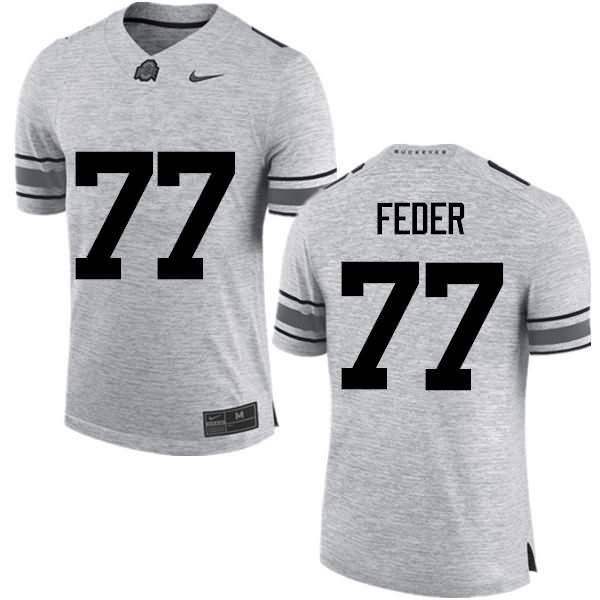 Men's Nike Ohio State Buckeyes Kevin Feder #77 Gray College Football Jersey New Year PAI40Q3E