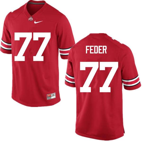 Men's Nike Ohio State Buckeyes Kevin Feder #77 Red College Football Jersey Classic JKN34Q5C