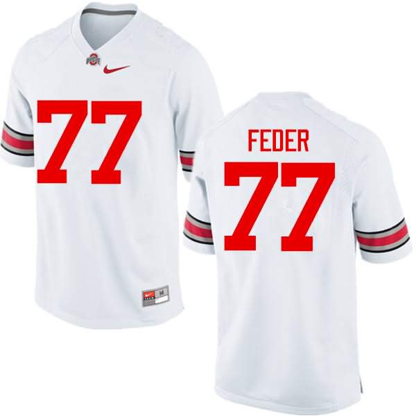 Men's Nike Ohio State Buckeyes Kevin Feder #77 White College Football Jersey Top Quality HHF36Q2O