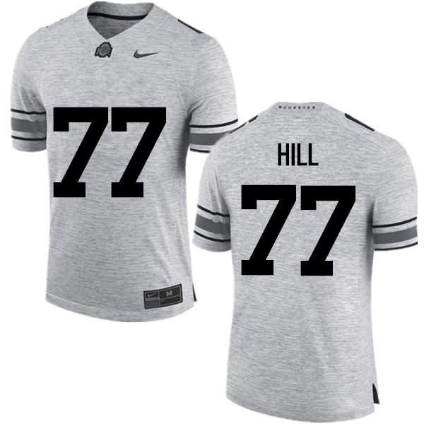 Men's Nike Ohio State Buckeyes Michael Hill #77 Gray College Football Jersey Latest VHC04Q7S