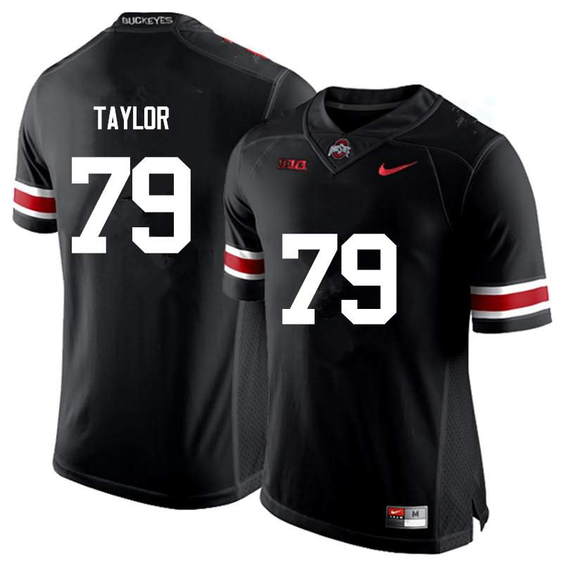 Men's Nike Ohio State Buckeyes Brady Taylor #79 Black College Football Jersey Restock FAU86Q1J