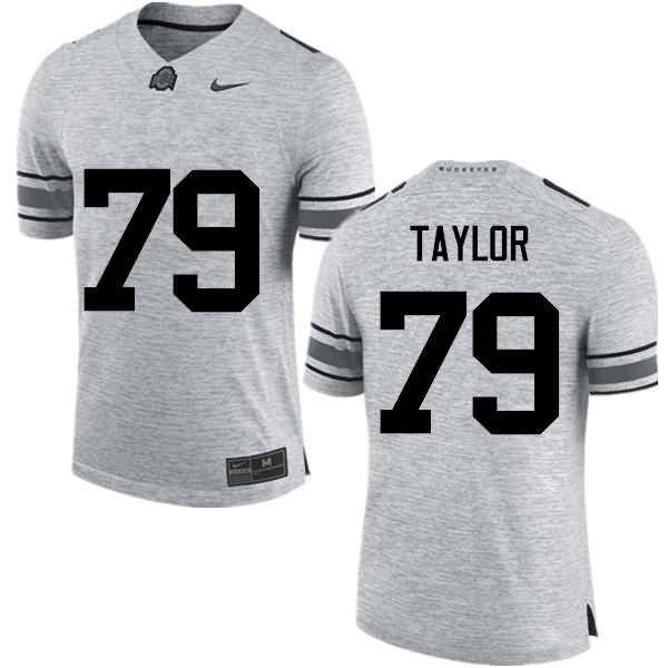 Men's Nike Ohio State Buckeyes Brady Taylor #79 Gray College Football Jersey January JZS45Q8J