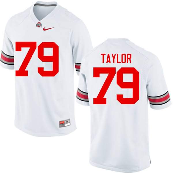 Men's Nike Ohio State Buckeyes Brady Taylor #79 White College Football Jersey Top Quality MQF01Q0D