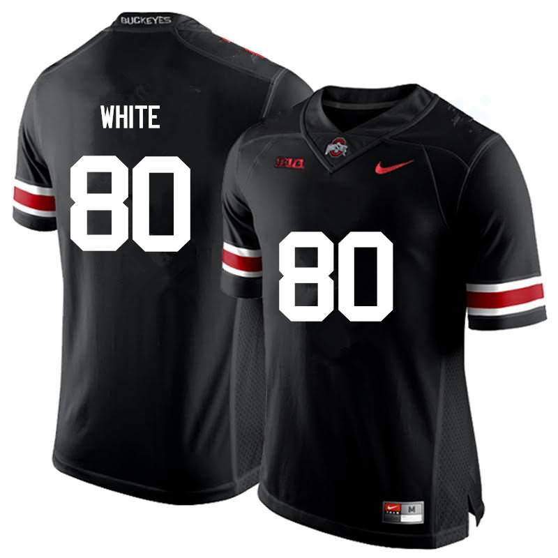 Men's Nike Ohio State Buckeyes Brendon White #80 Black College Football Jersey OG RPM03Q6M