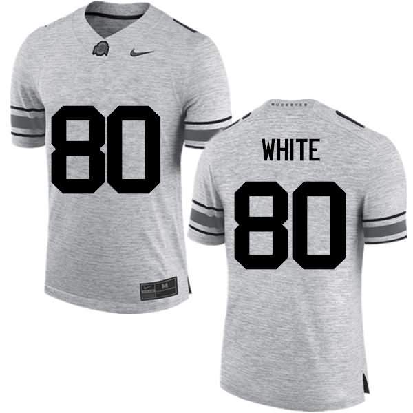 Men's Nike Ohio State Buckeyes Brendon White #80 Gray College Football Jersey In Stock ACG74Q7T