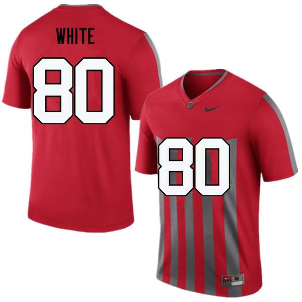 Men's Nike Ohio State Buckeyes Brendon White #80 Throwback College Football Jersey November STD81Q4O