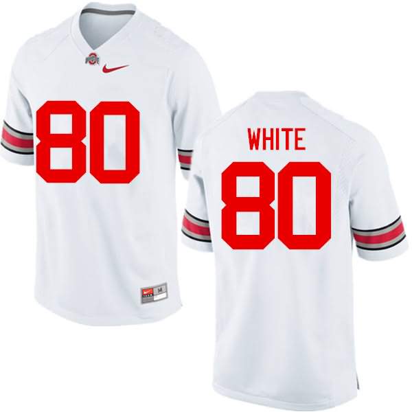 Men's Nike Ohio State Buckeyes Brendon White #80 White College Football Jersey Authentic BMN56Q1B