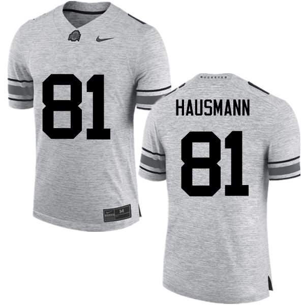 Men's Nike Ohio State Buckeyes Jake Hausmann #81 Gray College Football Jersey April TXY40Q0W