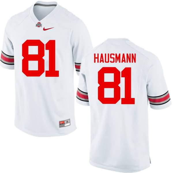 Men's Nike Ohio State Buckeyes Jake Hausmann #81 White College Football Jersey Outlet HNR53Q5X