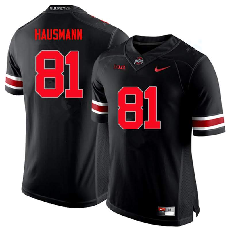 Men's Nike Ohio State Buckeyes Jake Hausmann #81 Black College Limited Football Jersey Real NXP36Q1K