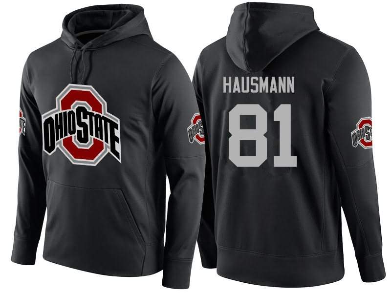 Men's Nike Ohio State Buckeyes Jake Hausmann #81 College Name-Number Football Hoodie OG FII37Q8Y