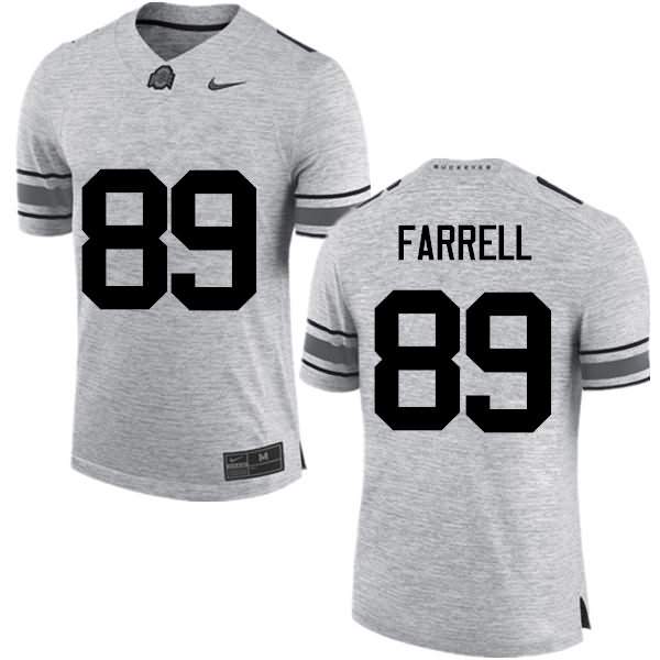 Men's Nike Ohio State Buckeyes Luke Farrell #89 Gray College Football Jersey Real RYI34Q6P