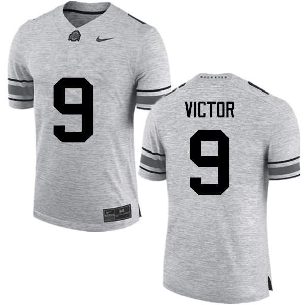 Men's Nike Ohio State Buckeyes Binjimen Victor #9 Gray College Football Jersey Cheap ZHP78Q5I