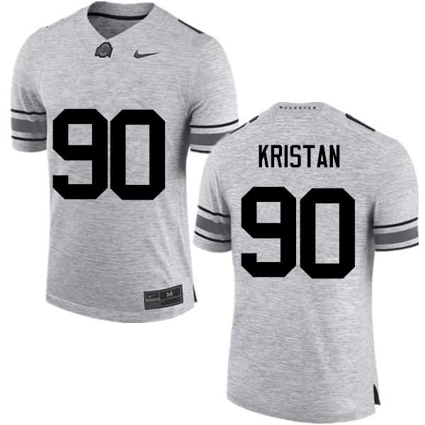 Men's Nike Ohio State Buckeyes Bryan Kristan #90 Gray College Football Jersey Increasing GOT71Q1F