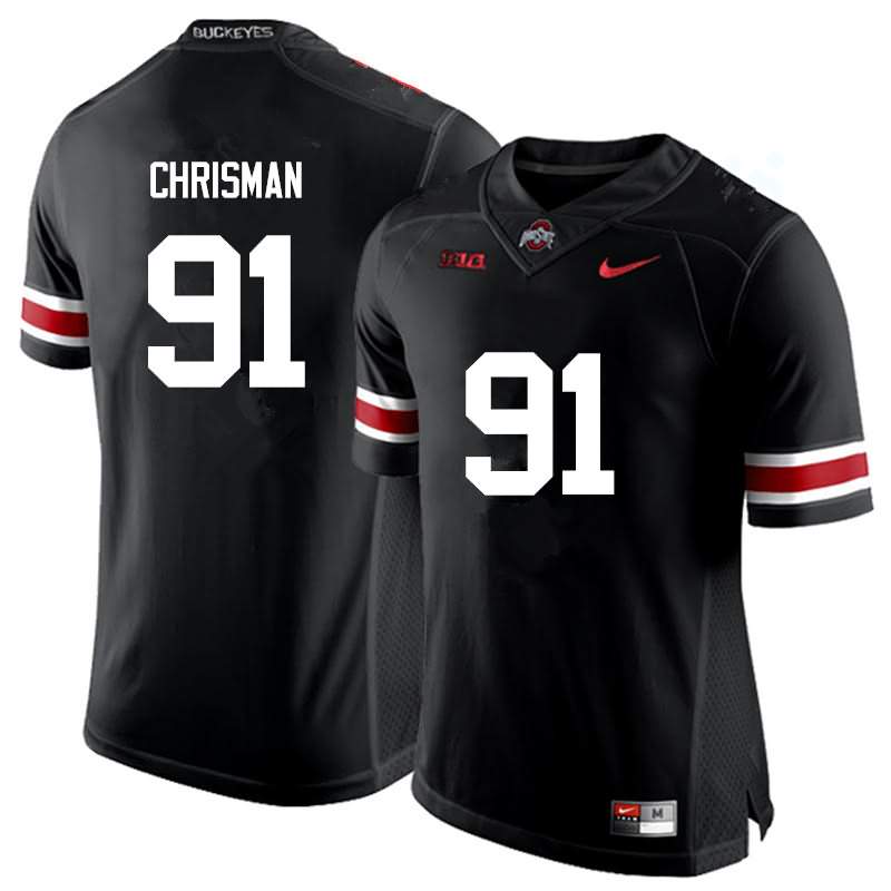Men's Nike Ohio State Buckeyes Drue Chrisman #91 Black College Football Jersey For Fans RVW01Q1R