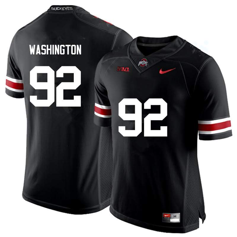 Men's Nike Ohio State Buckeyes Adolphus Washington #92 Black College Football Jersey Authentic HGF08Q7S