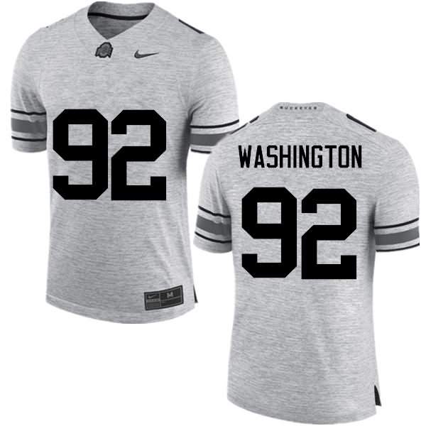 Men's Nike Ohio State Buckeyes Adolphus Washington #92 Gray College Football Jersey August GOW02Q4K