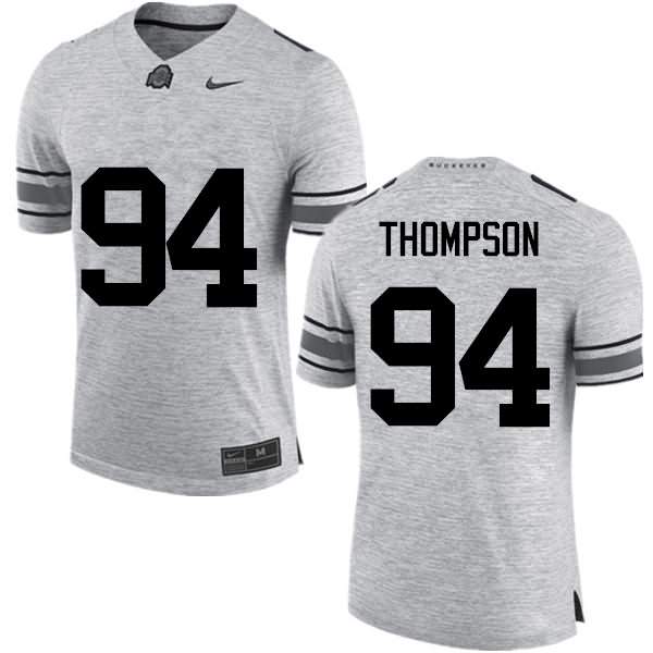 Men's Nike Ohio State Buckeyes Dylan Thompson #94 Gray College Football Jersey February SBN05Q7R