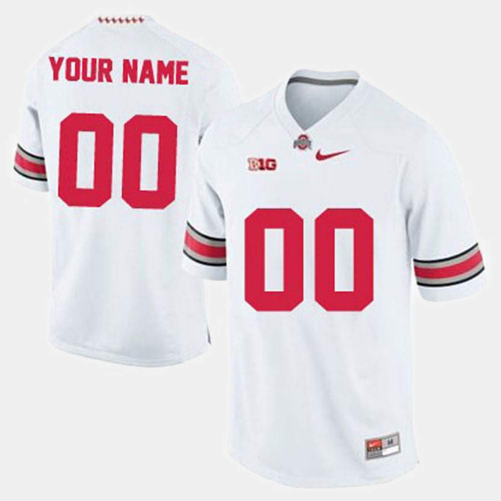 Men's Nike Ohio State Buckeyes Customized #00 White College Football Jersey Jogging HYL87Q7A
