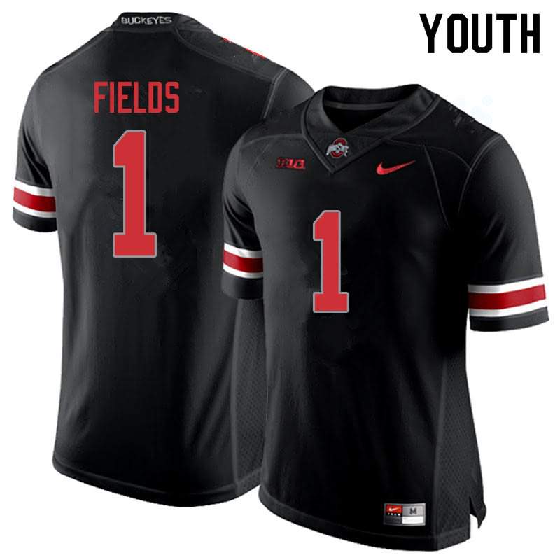 Youth Nike Ohio State Buckeyes Justin Fields #1 Blackout College Football Jersey Freeshipping VGW02Q0N