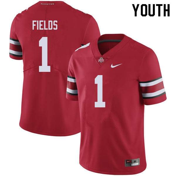 Youth Nike Ohio State Buckeyes Justin Fields #1 Red College Football Jersey Comfortable CGQ50Q0J